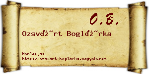 Ozsvárt Boglárka névjegykártya